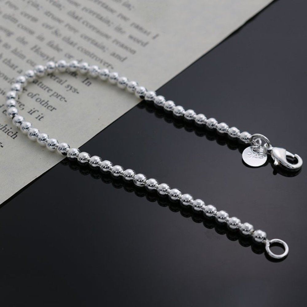 925 Silver Bead Drop Bracelet